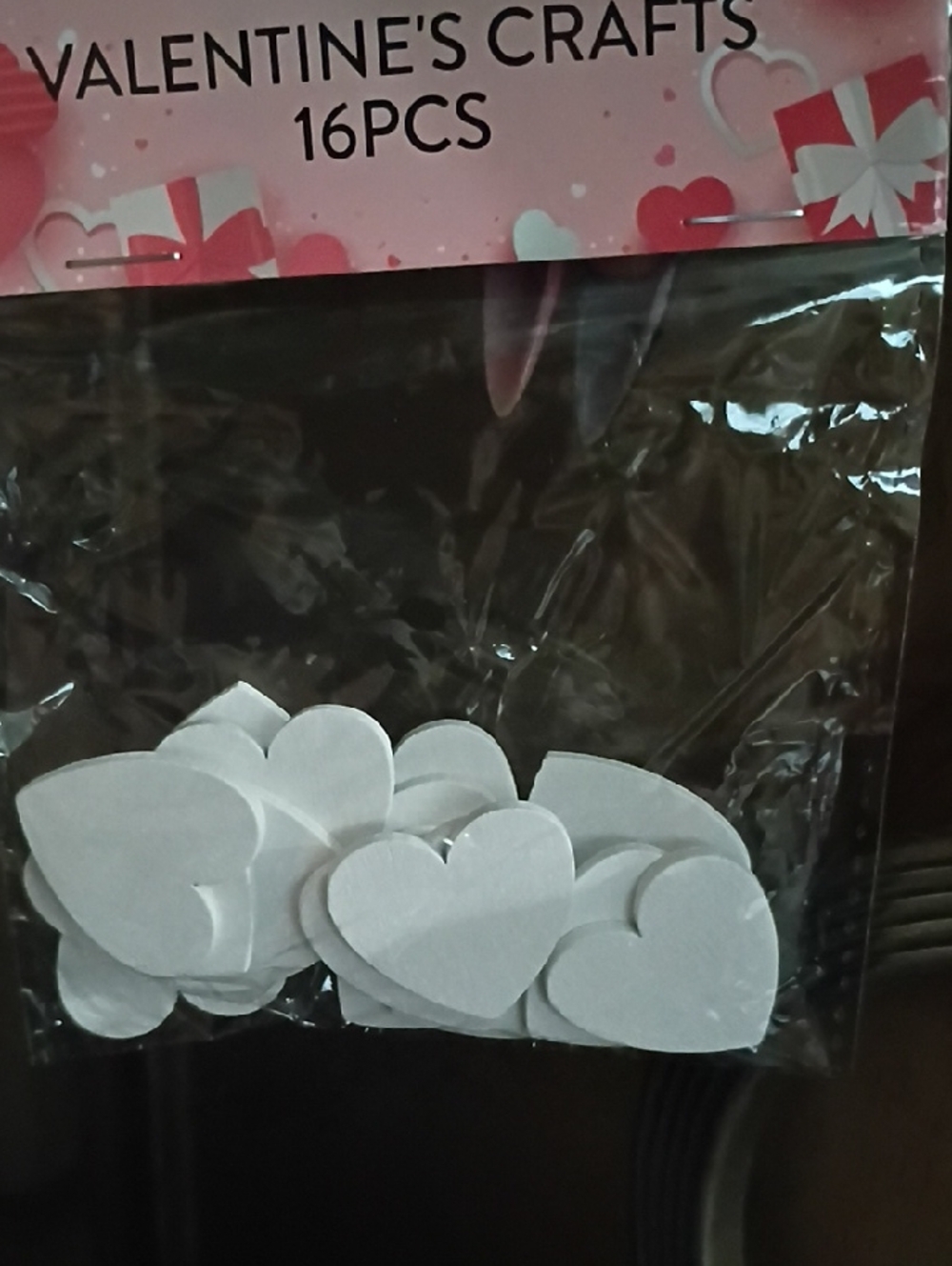 Valentine's Crafts White Heart Wood Stickers - 16pcs